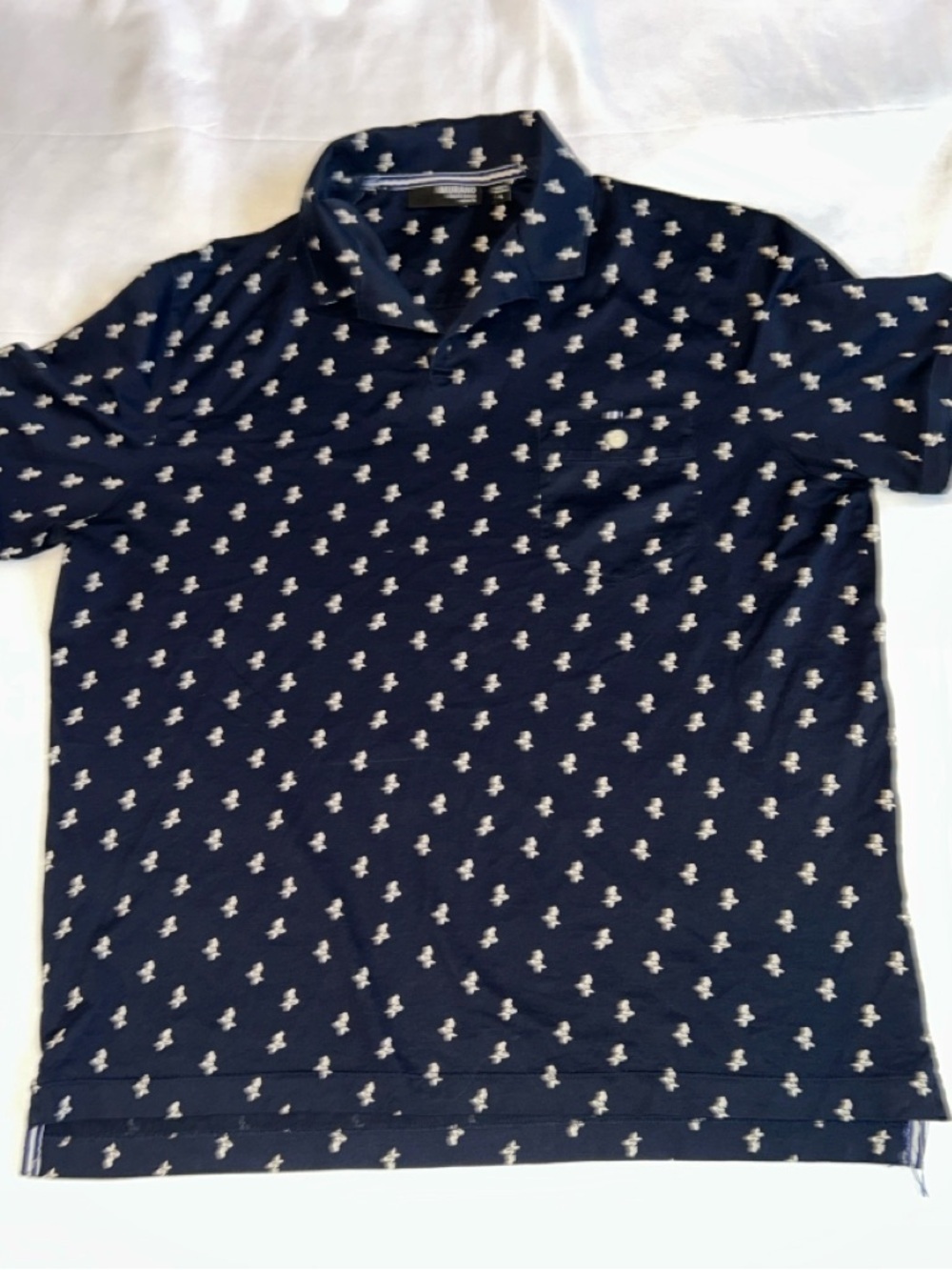 Murano Liquid Luxury Navy Polo with White Mermaid Motif